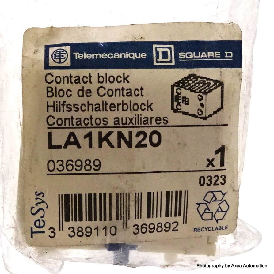 Auxiliary Contact Block LA1KN20 Telemecanique SquareD 2NO 036989