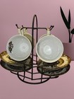 Set Of 4 Cups & Saucers Johnson Brothers Heritage Hall With Storage Caddy — photo 3