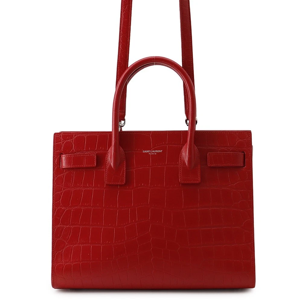 Saint Laurent — SAINT LAURENT PARIS Jour 2wayBag Embossed Leather Red 392032
