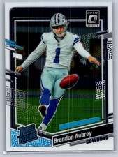 2023 panini donruss optic football brandon aubrey rookie card #226. rookie card picture
