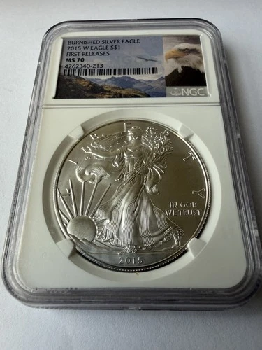 2015-W Burnished American Silver Eagle 1 oz NGC MS 70 First Releases