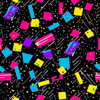 Angles 90s Abstract Printed Cotton Fabric By The Yard