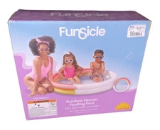 Funsicle Rainbow Heaven FunRing Pool Inflatable 45” Diameter Kiddie Pool Summer 