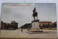 Illinois IL Chicago Washington Park Grand Boulevard Monument Postcard Old View
