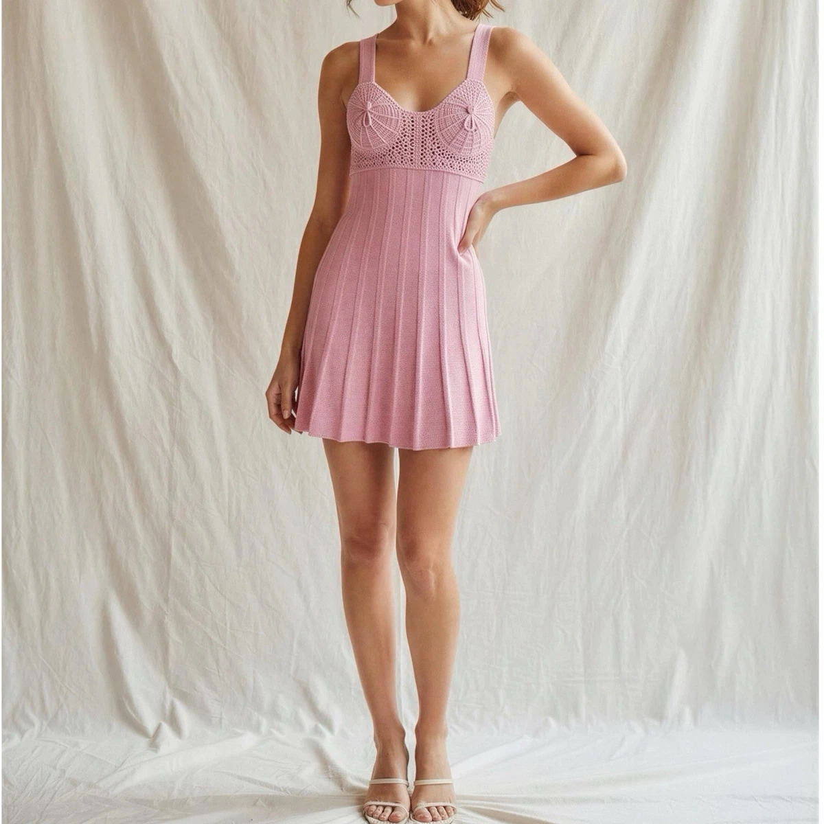 open lace back dress Zion Beaded Micro Mini Dress main image 1