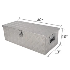 30"x13"x10" Aluminum Truck Tool Box Trailer Tongue Box Pickup Storage RV