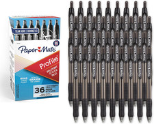 Paper Mate Profile Retractable Ballpoint Pens, Bold Point 1.4Mm , Black, 36 Cou