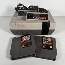 Nintendo NES Console + 2 Controllers + Cables + Super Mario Bros - Tested ?