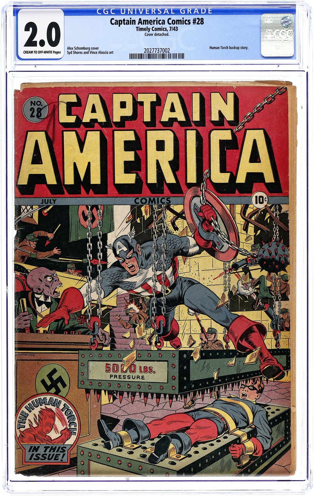 Captain America Comics #28 CGC 2.0 1943 2027737002