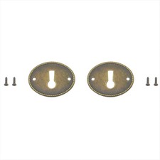 LBTODH 2 PCS Oval Keyhole Covers Metal Vintage Escutcheon 37 X 30 MM, Bronze