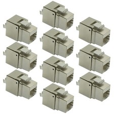 10 Pcs Cat6 RJ45 Ethernet LAN Network Shielded Keystone Jack 110 Punch Down 8P8C