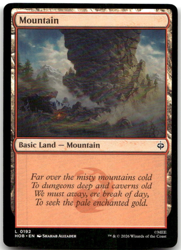 Mountain (0192) 192 Land The Hobbit Magic: The Gathering Near Mint
