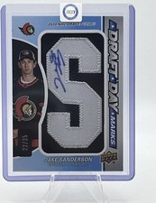 Jake Sanderson 2022-23 SP Game Used Draft Day Marks Rookie Auto “S”  /35 #DDM-JS