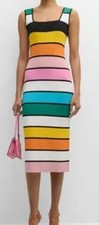Elie Tahari The Georgia Striped Midi Sweater Dress Sz S NWT