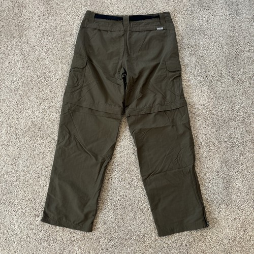 Pantalone Eddie Bauer Travex taglia 30x32 verde nylon convertibile zip alla caviglia escursionismo - Foto 3 di 5
