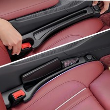 Upgraded 3-in-1 Car Seat Gap Filler Organizer with Storage Black Car Seat