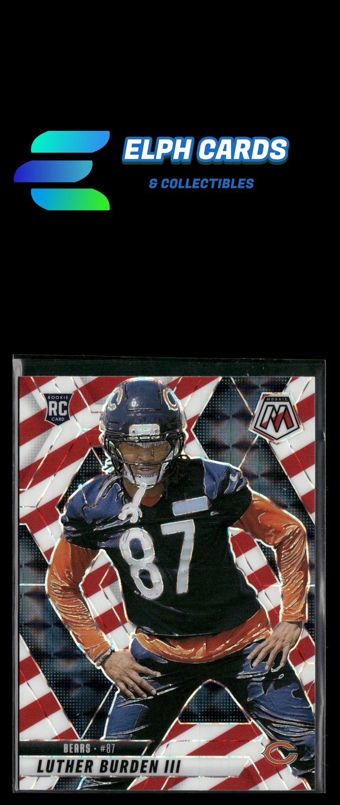 2025 Panini Mosaic #383 Luther Burden III Mosaic Red and White Stripe