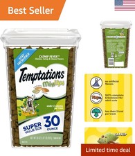 Crunchy  Soft Cat Treats with Chicken  Catnip - 30 oz. Resealable Tub