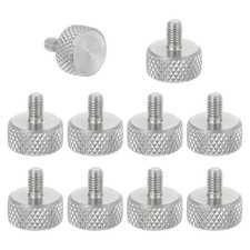 MECCANIXITY 10pcs M3 x 4mm Knurled Thumb Screws, 304 Stainless M3x4mm, Silver