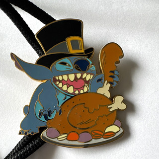Disney Stitch Enamel Bolo Tie Gold Tone Multicolor Adjustable Signed