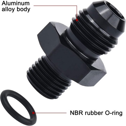 Acople Adaptador Macho 6AN A 6AN Recto Color Negro