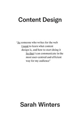 Content Design - paperback Winters, Sarah