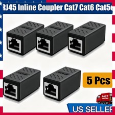 5Pcs RJ45 LAN Cable Coupler Lot Compatible Cat5 Cat5e Cat6 Cat7 Network Adapter