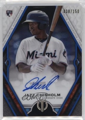 2021 Topps Tribute Blue 38/150 Jazz Chisholm #TA-JCH Rookie Auto RC v9t