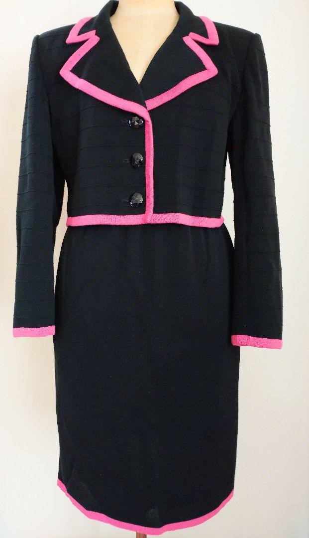 Yves Saint Laurent Triacetato Maglia Vintage Giacca Gonna Tuta Set up Taglia M