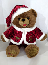 VTG 2005 Dan Dee 20" Snowflake Teddy Bear w Hat and Gold Accents Plush