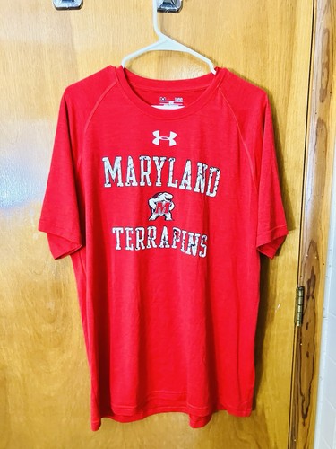 Under Armour University Of Maryland Terrapins Men’s L Red Mascot T-Shirt Loose - Picture 3 of 6