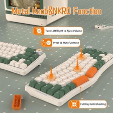 AKS068 Wired Mechanical Gaming Keyboard 65% Alice Layout Hot-swapped Gasket 3