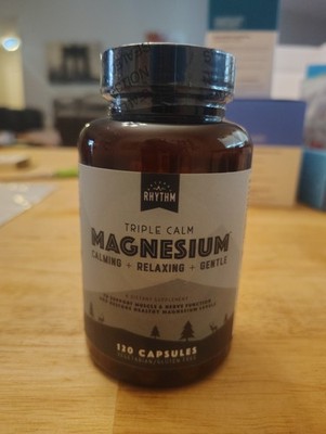 Natural Rhythm Triple Calm Magnesium Complex - 120 Capsules, Chelated Magnesium