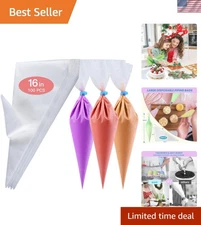 Durable 16-Inch Icing Bags - 100 Food-Grade Disposable Cake Decorating Bags