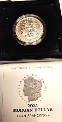 2021-S Gem BU Morgan Silver Dollar w/ OGP & COA (2 of 2)