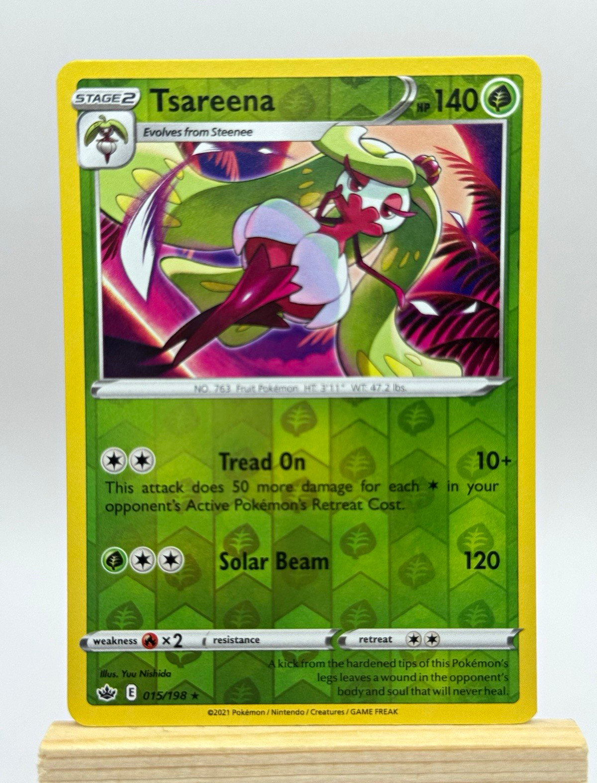 Tsareena 015/198 Swsh06: Chilling Reign Reverse Holo Rare 140 HP English