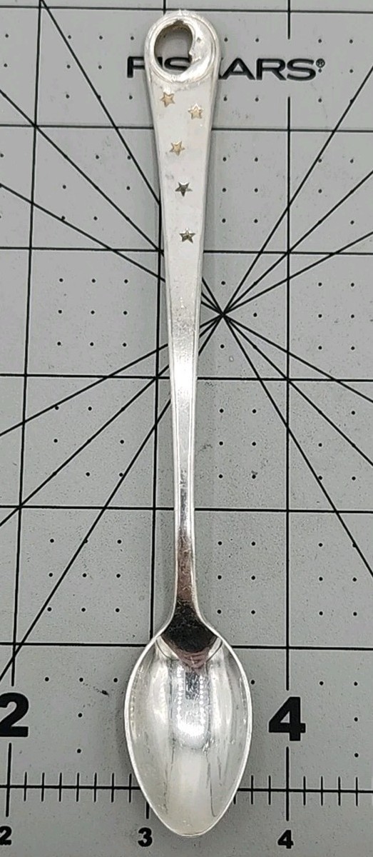 Sterling Silver Man In The Moon Infant Feeding Spoon