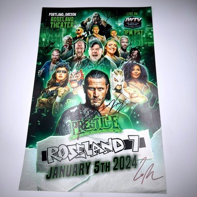 Prestige Wrestling Roseland 7 Signed Poster Alex Shelley Skye Blue WWE AEW 11x17