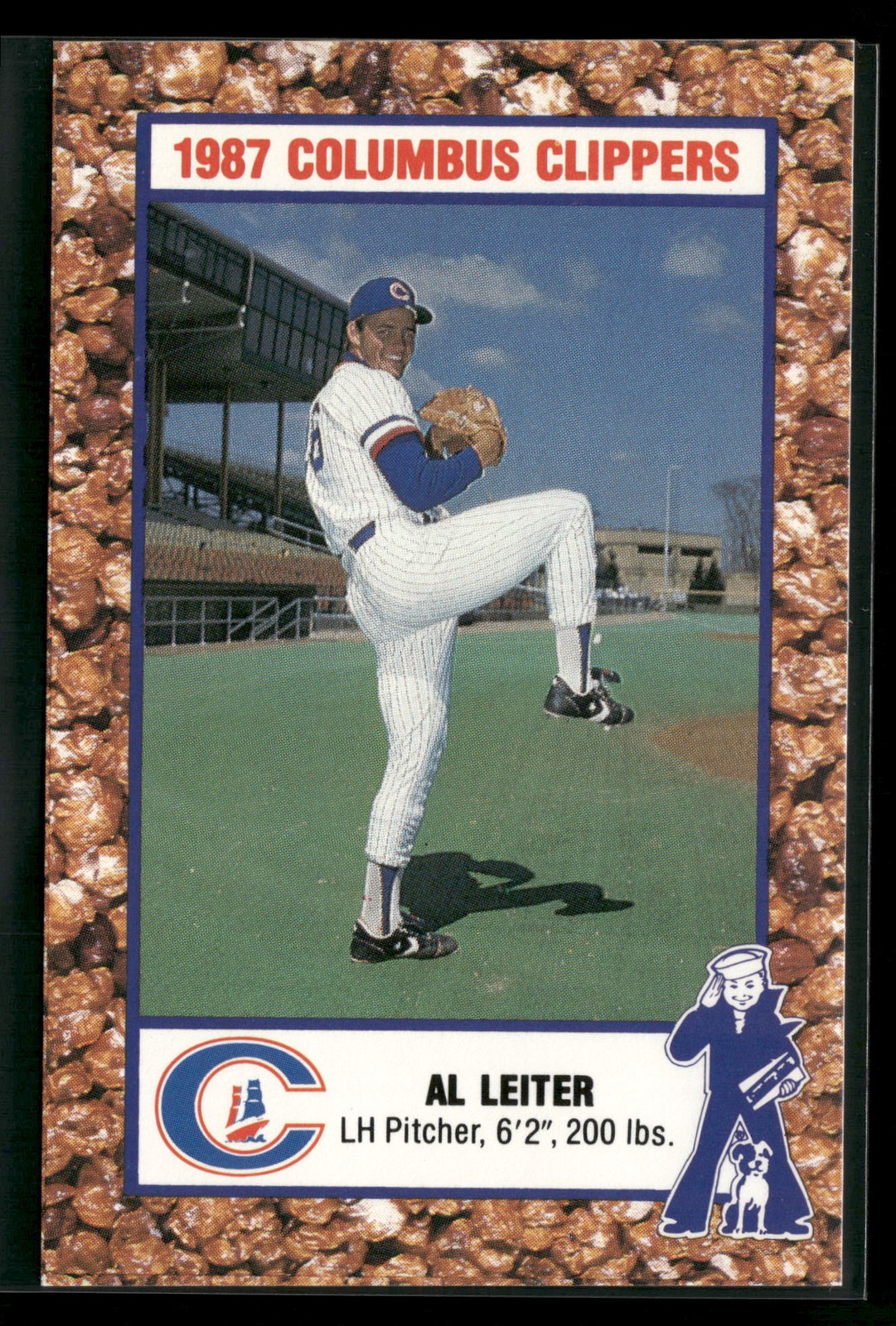 1987 Columbus Clippers Police #NNO Al Leiter RC [NM] [Base Set Baseball Card]