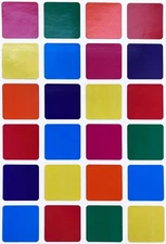 1x1 Square Stickers Labels Multi Color-Code Sticker Sheets 25mm