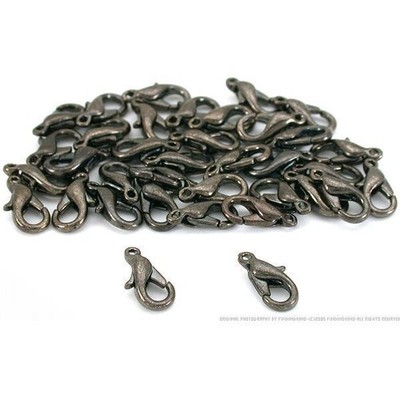 36 Gun Metal Plated Lobster Clasps Necklace Bracelet Jewelry Making 12mm x 6mm