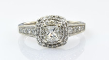 Diamond Engagement Ring 14k White Gold .50 Carats Size 6