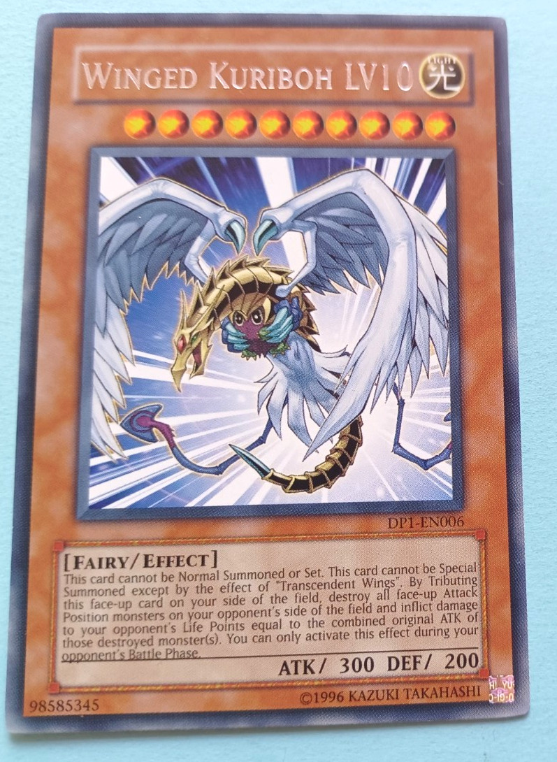 YUGIOH DUELIST PACK 1 WINGED KURIBOH LV10 DP1-EN006 RARE UNLTD VERY LIGHT PLAY