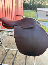 Crosby Prix des Nations Jumping/Close Contact Saddle Brown Leather 17" Spring