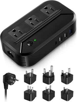 Voltage Converter 2300W International Power Step Down Black 