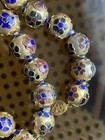 Vintage Chinese Deep Enamel Cloisonne Beads Necklace 24" 40 beads 12mm Diameter — photo 5