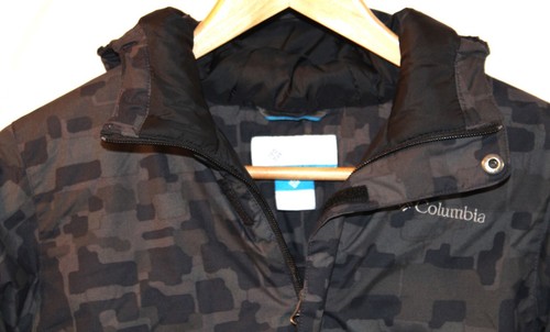 Columbia Black Camo Child Coat Size S (8) Hood Zip Hook & Loop Closure Cuffs - Picture 4 of 9