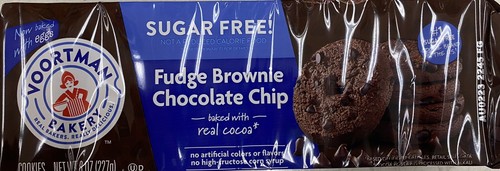 Voortman Bakery ZUCKERFREI Fudge Brownie Chocolate Chip Cookies 8 Oz Pack NEU - Bild 1 von 2