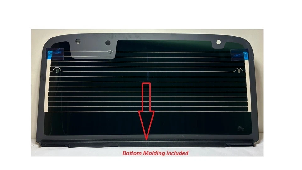 Fits: 1997 to 2002 Jeep Wrangler 2 Door Back Glass Window Heated with Molding - Image 2 of 4