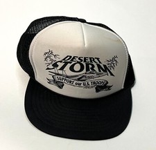 Vintage 1991 Desert Storm Support Our Troops Trucker Hat Snapback USA Made